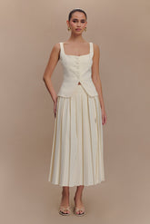 Sunny Pleated Midi Skirt - Ivory
